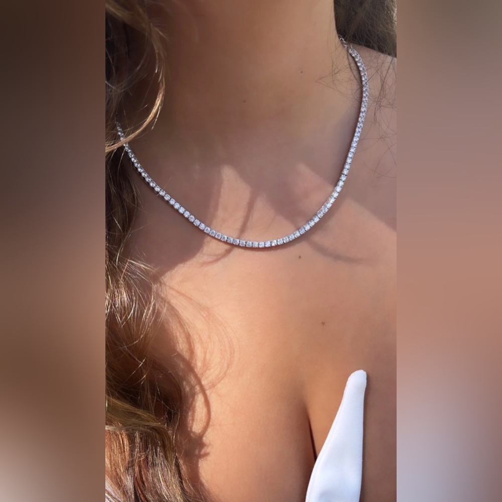 💎925 Silver Moissanite Chain Necklace Cadena💎 20”